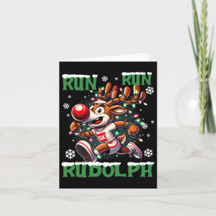 Christmas 5k Run Run Rudolph Holiday Team Running  Card
