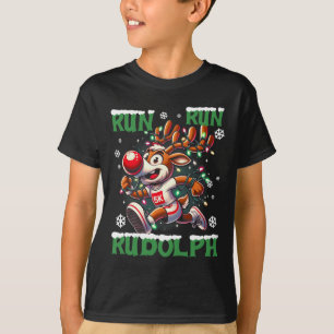Christmas 5k Run Run Rudolph Holiday Team Running  T-Shirt
