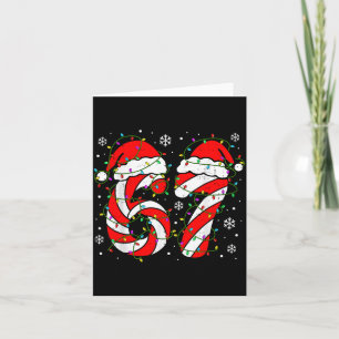 Christmas 67 Candy Cane Six Seven Meme Lights Sant Card