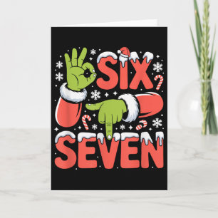 Christmas 67 Funny Meme Xmas Six Seven Santa Hand Card