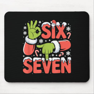Christmas 67 Funny Meme Xmas Six Seven Santa Hand  Mouse Mat