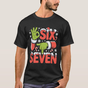 Christmas 67 Funny Meme Xmas Six Seven Santa Hand  T-Shirt