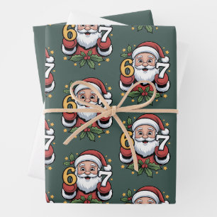Christmas 67 Funny Xmas Six Seven Santa Wrapping Paper Sheet