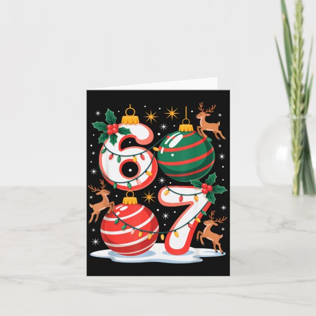 Christmas 67 Funny Xmas Six Seven Ugly Sweater 6-7 Card (Front)