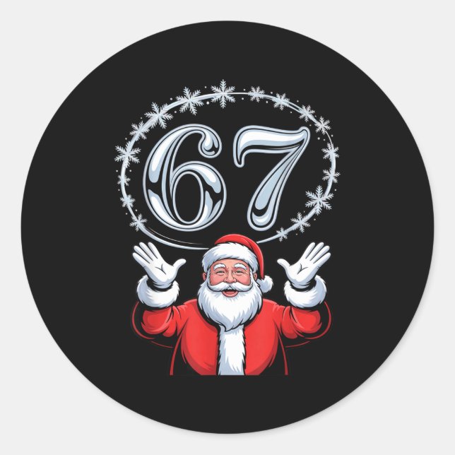 Christmas 67 Funny Xmas Six Seven Ugly Sweater 6-7 Classic Round Sticker (Front)