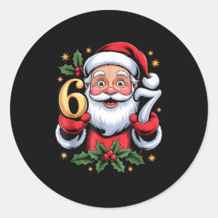 Christmas 67 Funny Xmas Six Seven Ugly Sweater 6 7 Classic Round Sticker