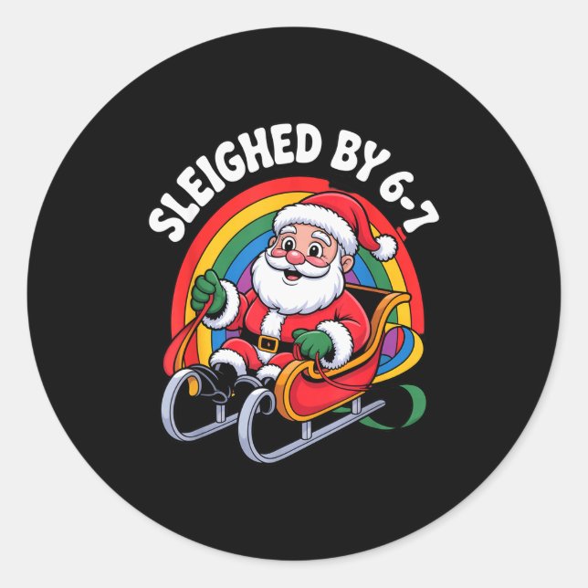 Christmas 67 Funny Xmas Six Seven Ugly Sweater 6-7 Classic Round Sticker (Front)