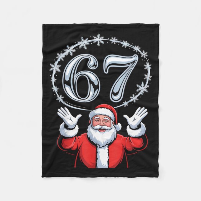 Christmas 67 Funny Xmas Six Seven Ugly Sweater 6-7 Fleece Blanket (Front)
