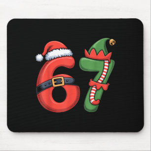 Christmas 67 Meme 67 Santa Elf - Six Seven  Mouse Mat