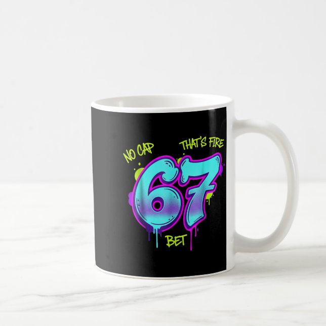 Christmas 67 Meme Design Funny Six Seven Hands 6 7 Coffee Mug (Right)