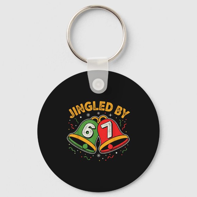 Christmas 67 Meme Design Funny Six Seven Hands 6 7 Key Ring (Front)