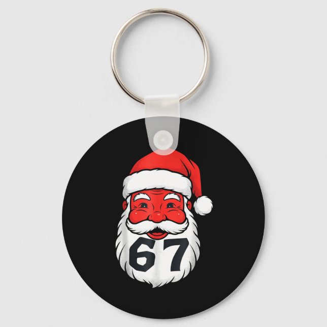 Christmas 67 Meme Design Funny Six Seven Hands 6 7 Key Ring (Front)