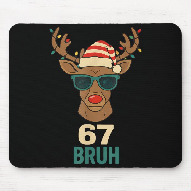 Christmas 67 Meme Design Funny Six Seven Hands 6 7 Mouse Mat (Front)