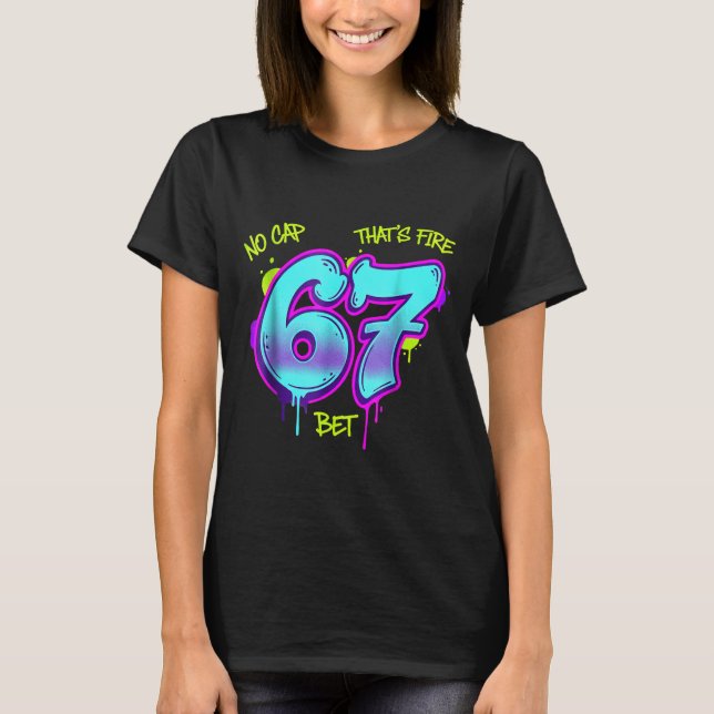Christmas 67 Meme Design Funny Six Seven Hands 6 7 T-Shirt (Front)