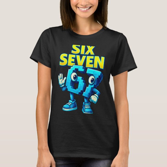 Christmas 67 Meme Design Funny Six Seven Hands 6 7 T-Shirt (Front)