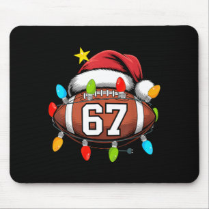 Christmas 67 Meme Football Santa Hat Funny Xmas Bo Mouse Mat
