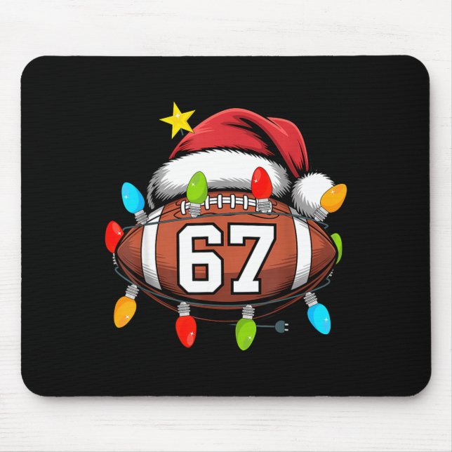 Christmas 67 Meme Football Santa Hat Funny Xmas Bo Mouse Mat (Front)
