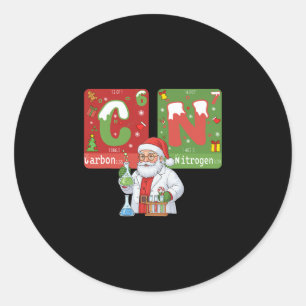 Christmas 67 Meme Science Chemistry Humor Periodic Classic Round Sticker