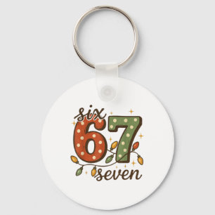 Christmas 67 Meme Six Seven 6-7 Funny Internet Jok Key Ring