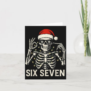 Christmas 67 Meme Skeleton With Santa Hat For Men Card