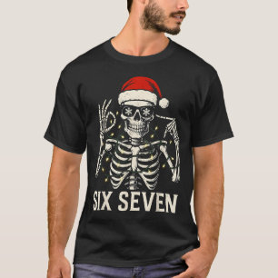 Christmas 67 Meme Skeleton With Santa Hat For Men T-Shirt