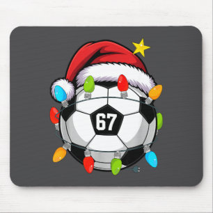 Christmas 67 Meme Soccer Ball Santa Hat Funny Xmas Mouse Mat