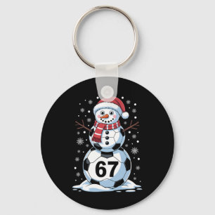 Christmas 67 Meme Soccer Snowman Tree Funny Xmas B Key Ring