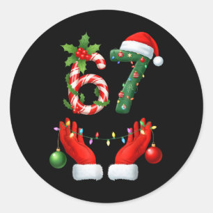 Christmas 67 Six Seven Meme Pajamas Holiday Gen Al Classic Round Sticker