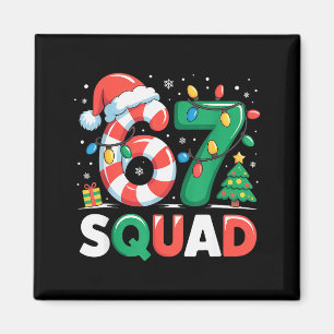 Christmas 67 Squad Funny Candy Cane Lights Holiday Magnet