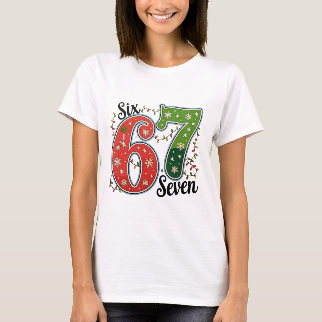 Christmas 67 Tee Six Seven Holiday Meme Gen Z (Front)