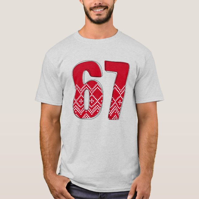 Christmas 67 Tee Six Seven Meme Holiday Numbers (Front)