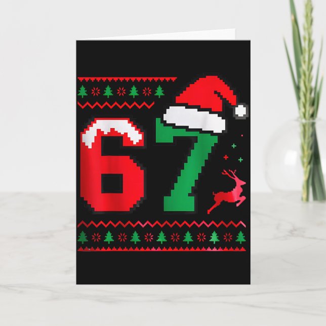 Christmas 67 Ugly Sweater Number 67 Design  Card (Front)