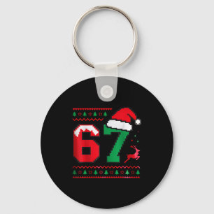 Christmas 67 Ugly Sweater Number 67 Design Key Ring