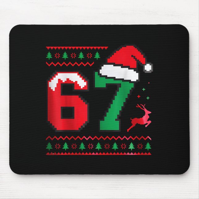 Christmas 67 Ugly Sweater Number 67 Design  Mouse Mat (Front)