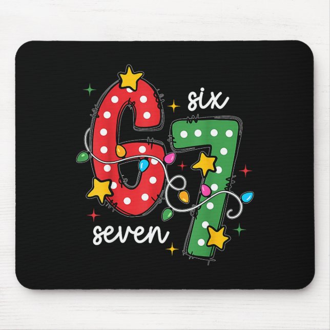 Christmas 6 7 Six Seven Funny Saying Meme Joke Xma Mouse Mat (Front)