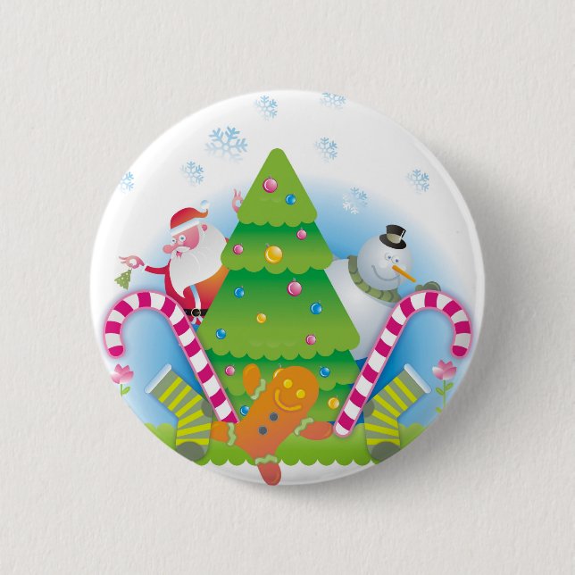 christmas 6 cm round badge (Front)