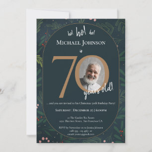 Christmas 70th Birthday Party Invitation