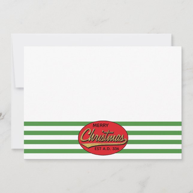 Christmas 7" x 5" Retro Thank You/2 sided/Flat Invitation (Front)