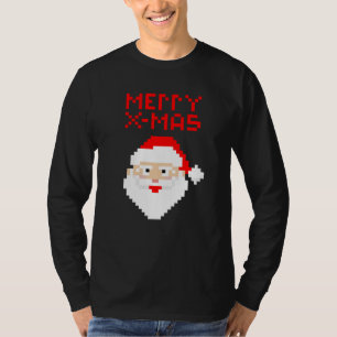 Christmas 8 Bit Pixel Santa Claus T-Shirt