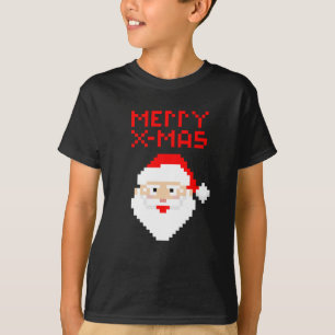 Christmas 8 Bit Pixel Santa Claus T-Shirt