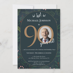 Christmas 90th Birthday Party Invitation