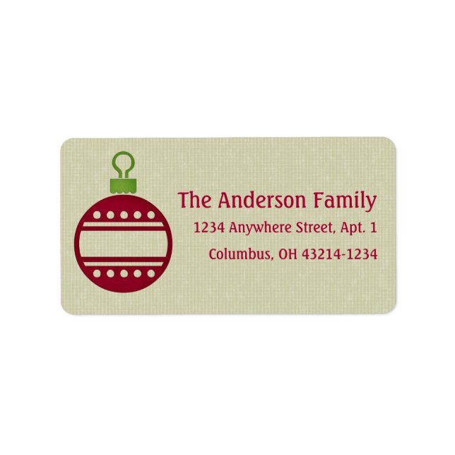 Christmas 9 : Ornament 2 Return Address Label (Front)
