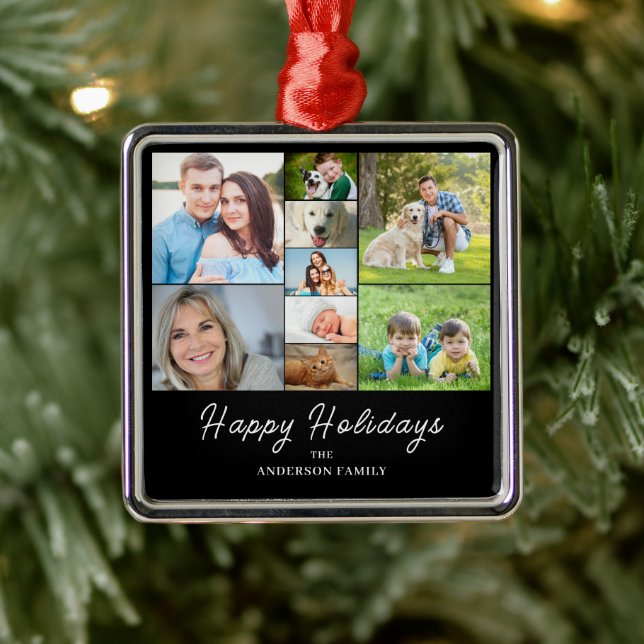 Christmas 9 Photo Collage  Metal Tree Decoration (Tree)