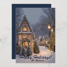 Christmas 9 Village, Happy Holidays,Christmas card