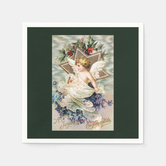 Christmas a Joyous Christmastide   Napkin (Front)