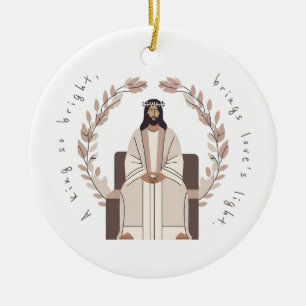 Christmas A King So Bright Jesus Neutrals Ceramic Tree Decoration