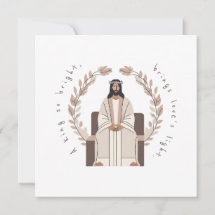 Christmas A King So Bright Jesus Neutrals Holiday Card