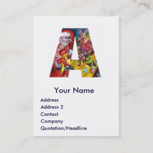 CHRISTMAS A LETTER / SANTA WITH GIFTS MONOGRAM BUSINESS CARD