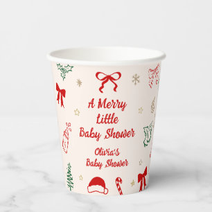 Christmas A Merry Litte Baby Shower Paper Cups