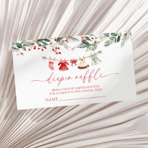 Christmas A Merry Little Baby Shower Diaper Raffle